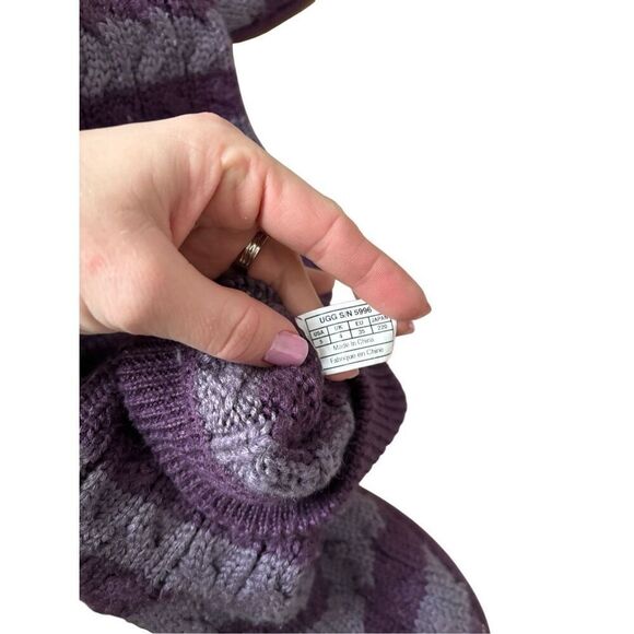 UGG Striped Knit Sock Boots size 5 Purple Limited Edition - Picture 5 of 8